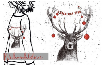 Bio Jersey Weihnachtstiere